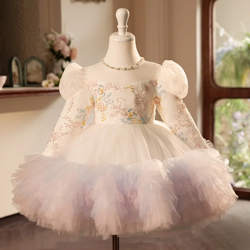 Baby Clothing Layers - เด็กแขนยาวฤดูใบไม้ร่วงฤดูร้อนชุดเด็กผู้หญิงรอบคอชุดเจ้าหญิงวันเกิดปีที่ 1 แฟชั่นเสื้อผ้าชุดราตรี