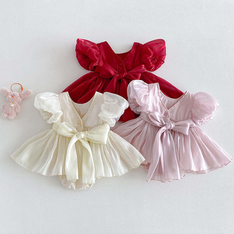 Baby Clothing Online - ชุดรอมเปอร์เด็กผู้หญิงแรกเกิด 0-24 เดือน ฤดูร้อนปี 2026 แขนสั้น