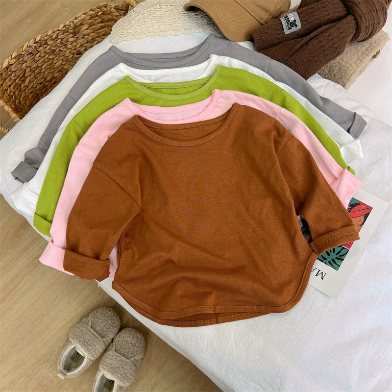 Baby Clothing Made In Usa - เสื้อยืดแขนยาวเด็กทำจากผ้าฝ้ายแท้ฤดูใบไม้ร่วงสไตล์ใหม่เสื้อเด็กผู้หญิงเสื้อเด็กทารกเสื้อผ้าเด็ก