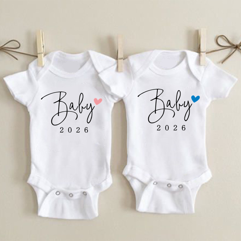 Baby Clothing Online - ประกาศข่าวดี! ลูกน้อยกำลังจะมาถึงปี 2026 ชุดบอดี้สูทเด็กแรกเกิดสำหรับเด็กชายและเด็กหญิง ชุดรอมเปอร์สำหรับเด็กชายและเด็กหญิง ชุดเปิดเผยข่าวดีการตั้งครรภ์