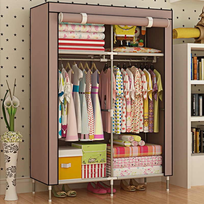 Baby Clothing Rental - ตู้ผ้าหนาแบบเรียบง่ายท่อเหล็กไม่กันความชื้นที่เก็บเสื้อผ้าแยกสำหรับทารก