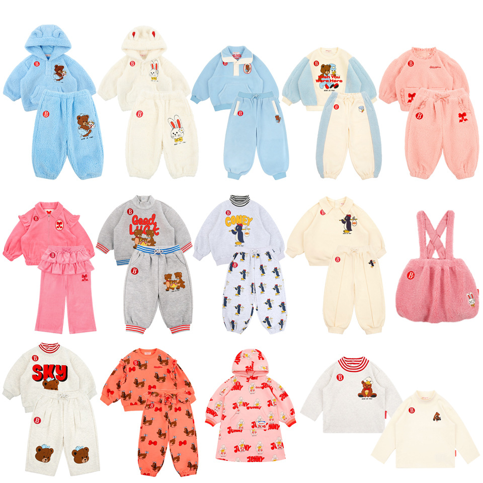 Baby Clothing Quality - ชุดเสื้อผ้าเด็กฤดูหนาวคุณภาพสูงแบบหนาสำหรับเด็กผู้หญิงและเด็กผู้ชาย แบรนด์เสื้อฮู้ดพิมพ์ลายการ์ตูน+กางเกงบุขน