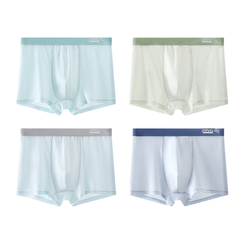 Baby Clothing Quality - 4 ชิ้น กางเกงบ็อกเซอร์เด็กผู้ชาย ระบายอากาศได้ดี กางเกงชั้นในบางสำหรับฤดูร้อน สำหรับเด็กและวัยรุ่น