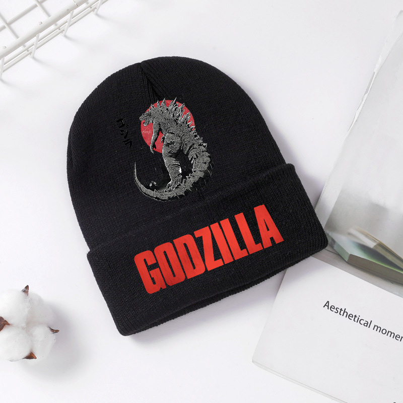 Baby Hat Beanie - Godzilla ถักหมวกฤดูหนาวฤดูใบไม้ผลิ Cool Men เด็กหมวกอะนิเมะพิมพ์ Brimless