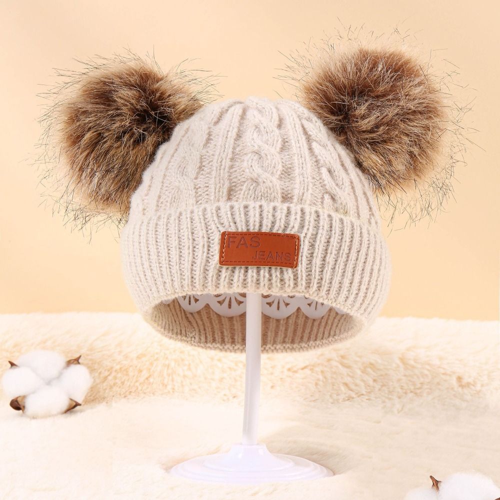 Baby Hat Beanie - ชุดหมวก ผ้าพันคอ ถุงมือเด็ก สีพื้น ผ้าถักหนานุ่ม อุ่นสบาย