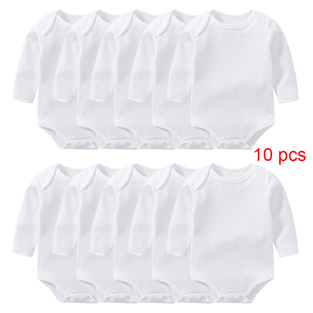 Baby Clothing Factory Shop - ชุดบอดี้สูทเด็กอ่อน แขนยาว 10 ชิ้น ขายส่งแบบยกแพ็ค สำหรับเด็กแรกเกิด