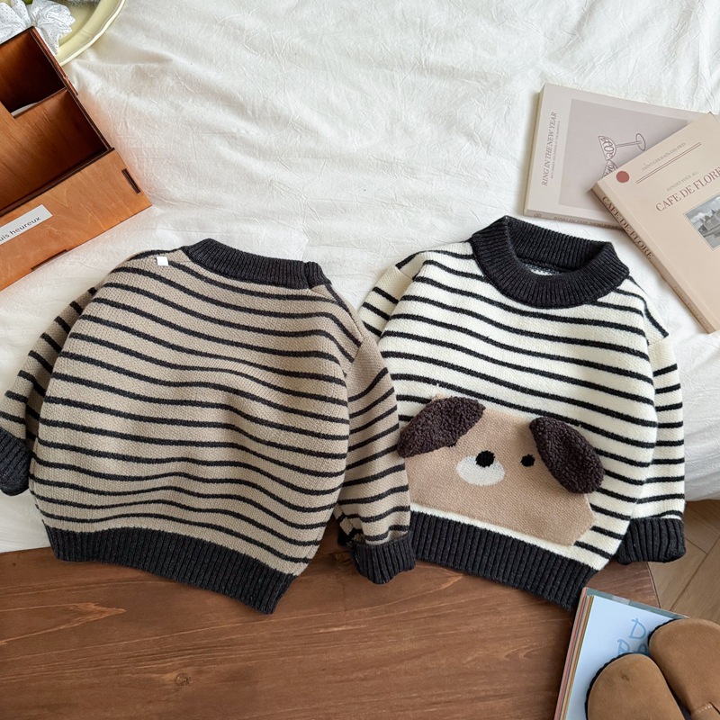 เสื้อไหมพรมลายการ์ตูนสุนัขน่าร - Baby Clothing Jumpers บทวิจารณ์และราคา