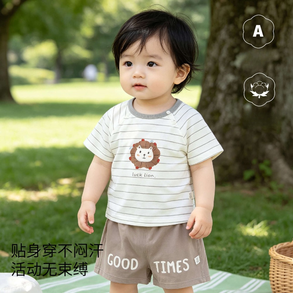 ชุดเสื้อยืดแขนสั้นลายการ์ตูนผ้ - Baby Clothing Made In Usa บทวิจารณ์และราคา