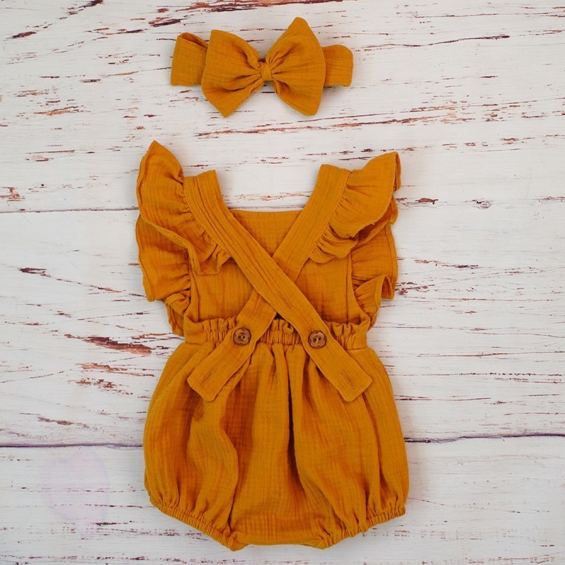 ชุดรอมเปอร์แต่งจีบสำหรับเด็กผ้ - Baby Clothing Organic Cotton บทวิจารณ์และราคา