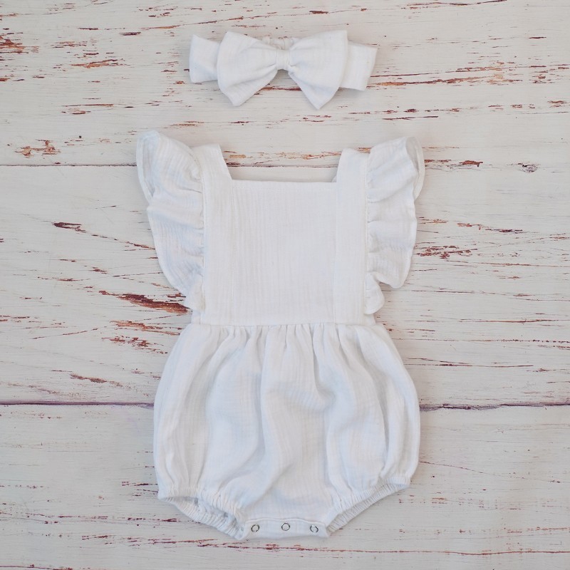 ชุดรอมเปอร์แต่งจีบสำหรับเด็กผ้ - Baby Clothing Organic Cotton บทวิจารณ์และราคา