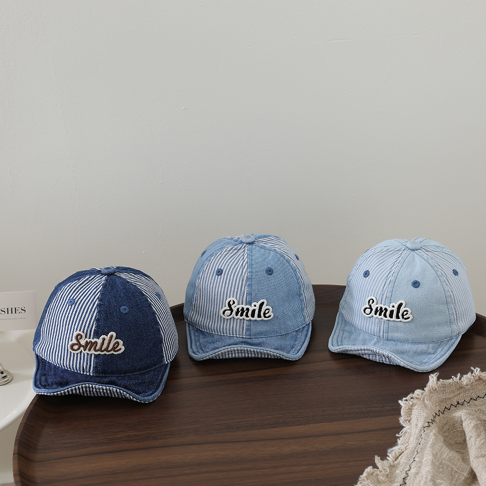 หมวกบีนนี่เดนิมลายทางแบบแพทช์เ - Baby Hat Beanie บทวิจารณ์และราคา