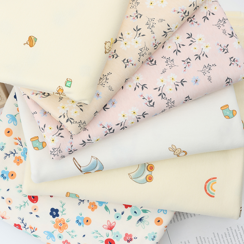 ผ้าฝ้ายแท้ยืดหยุ่นหนาพิมพ์ลายผ - Baby Clothing Sewing บทวิจารณ์และราคา
