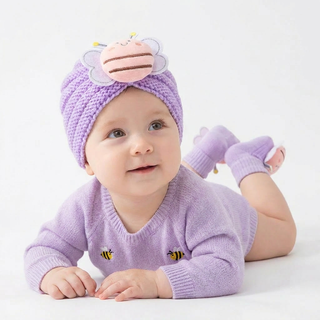 ชุดหมวกไหมพรมและถุงเท้าเด็ก 2  - Baby Hat Beanie บทวิจารณ์และราคา